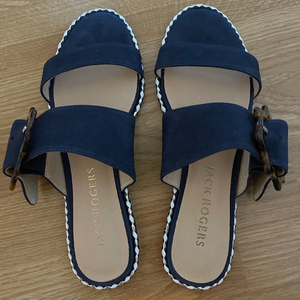 Jack Rogers Maisy Slide Sandals Blue 8 NWOT